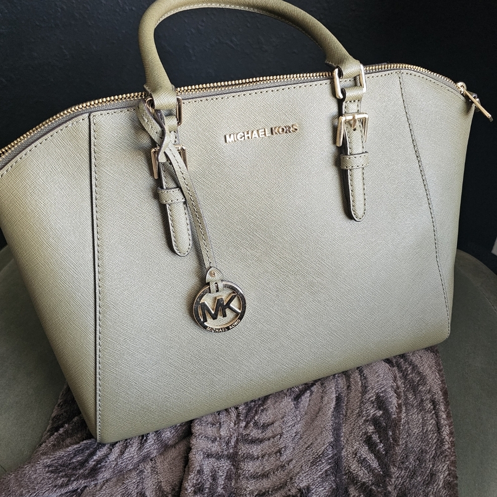 Michael Kors Olive Green Satchel Bag